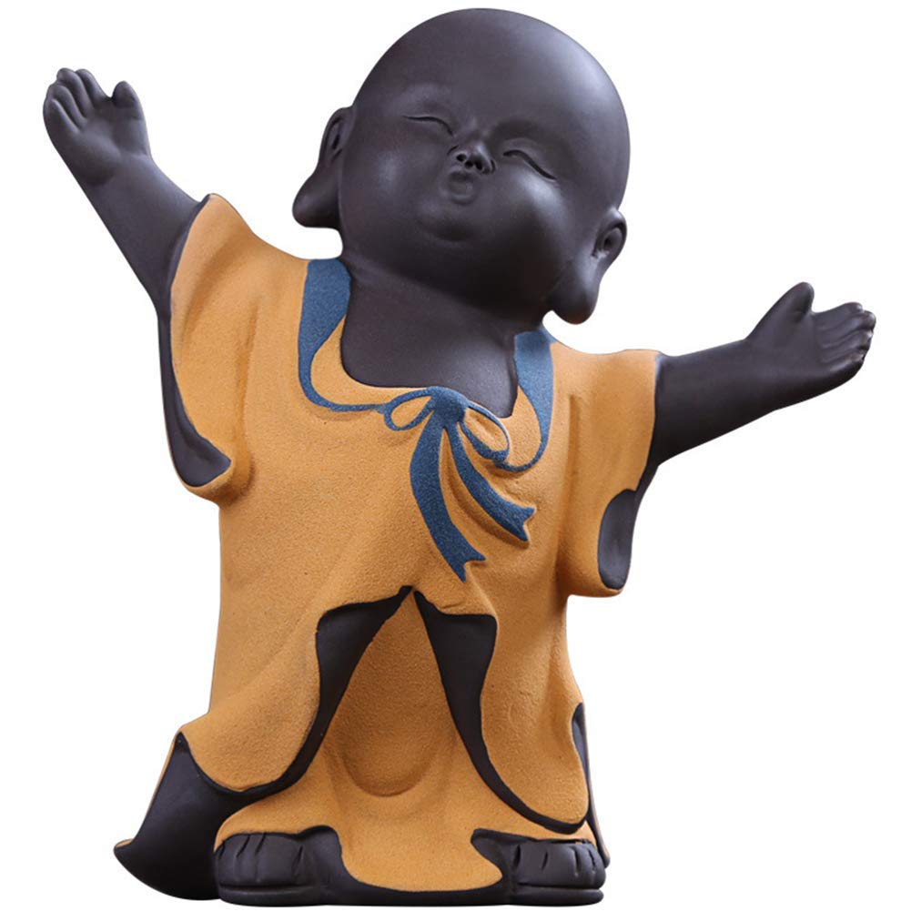 YNIYUJKL Meditating Buddha Statue Monk Figurine, Zen Sculpture For Home Decor, Ceramic Buddhist Decor, Feng Shui Ornaments,Red,Gul-A