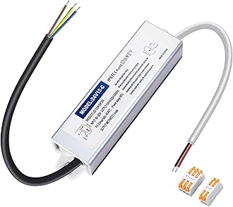 Waterproof IP67 24V Power Supply 15W 0.6A, LED Driver 110V AC to 24V DC Converter, Ideal for Indoor and Outdoor, Marine, and Industrial LED Lighting Applications