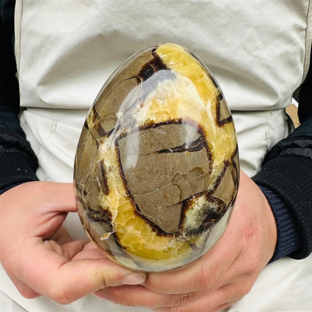 YLQUXEUV Beautiful Angel Aura Quartz Cluster Crystal Dec Septarian Dragon Calcite Egg Sphere Ornaments (Size : 250-300g)