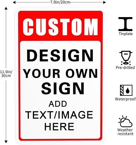 Miniatura 3 de Letreros personalizados para exteriores, letreros de metal personalizados para negocios, lugar de trabajo, oficina, hogar, letreros de entrega,