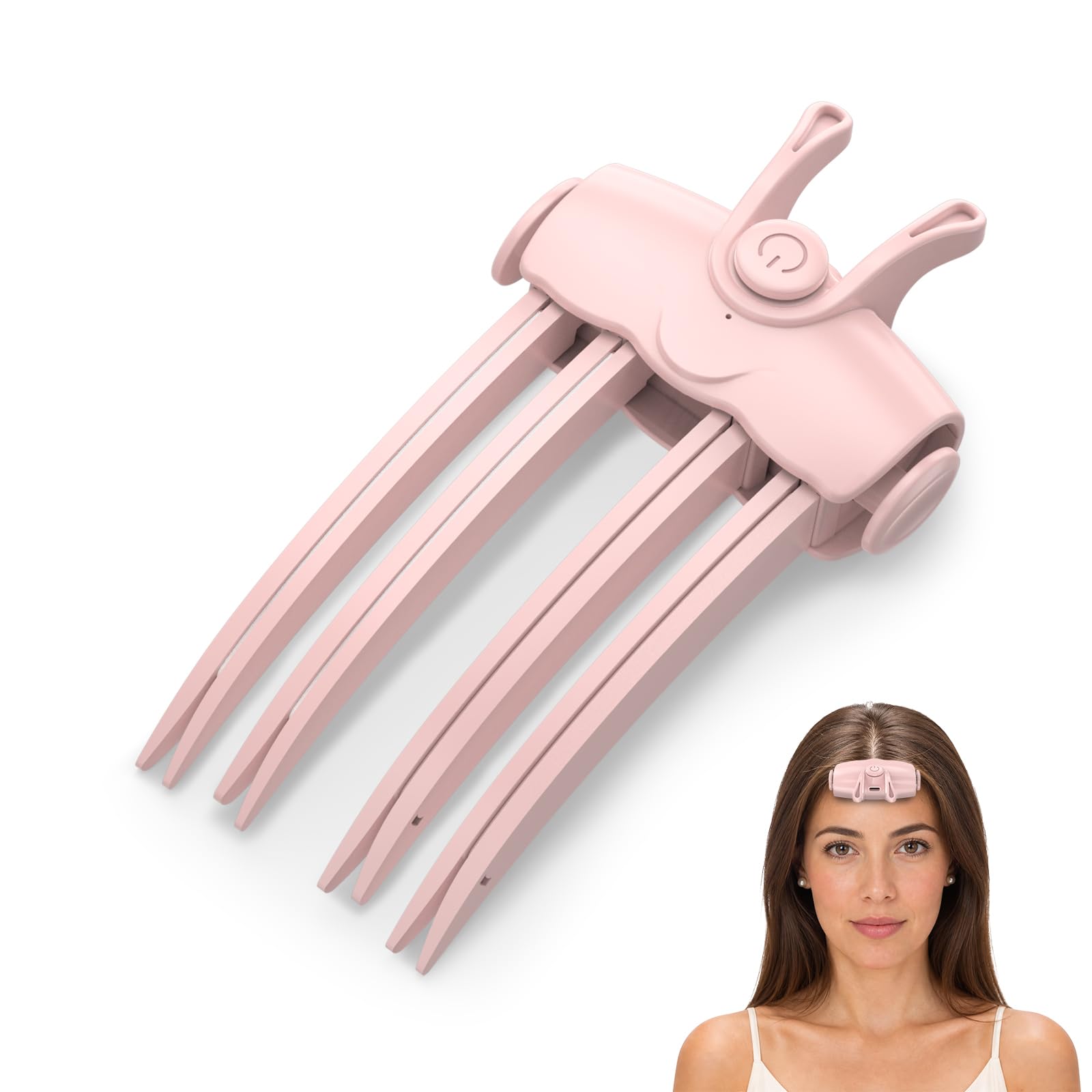 Beheizter Haar‑Volumen‑Clip, Kabelloser Volumenclip für den Haaransatz mit Zwei Heizstufen 85 °C/100 °C für feines und dickes Haar, für Damen und Herren für zu Hause und unterwegs, Rosa