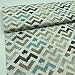 Kt KILOtela Tela di tela resinata - per tovaglietta antimacchia, cuscini, borse, sartoria, 150 cm di lunghezza x 140 cm di larghezza, geometico, zig-zag, acquamarina, marrone