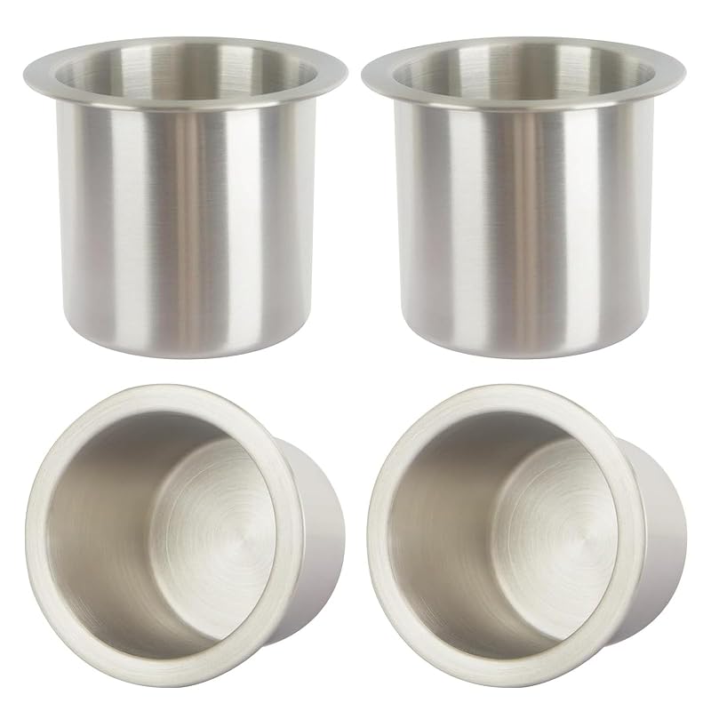 Kit Porta-Copos de Encaixe em Aço Inoxidável 304 ULWSKY Prata Q01, 4 unidades