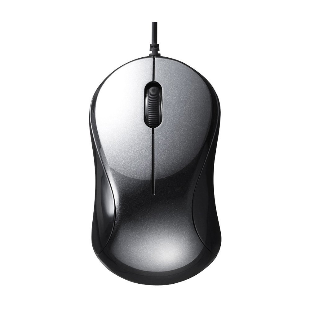 BUFFALO BSMBU108BK Wired BlueLED Silent USB 3-Button Mouse, Black