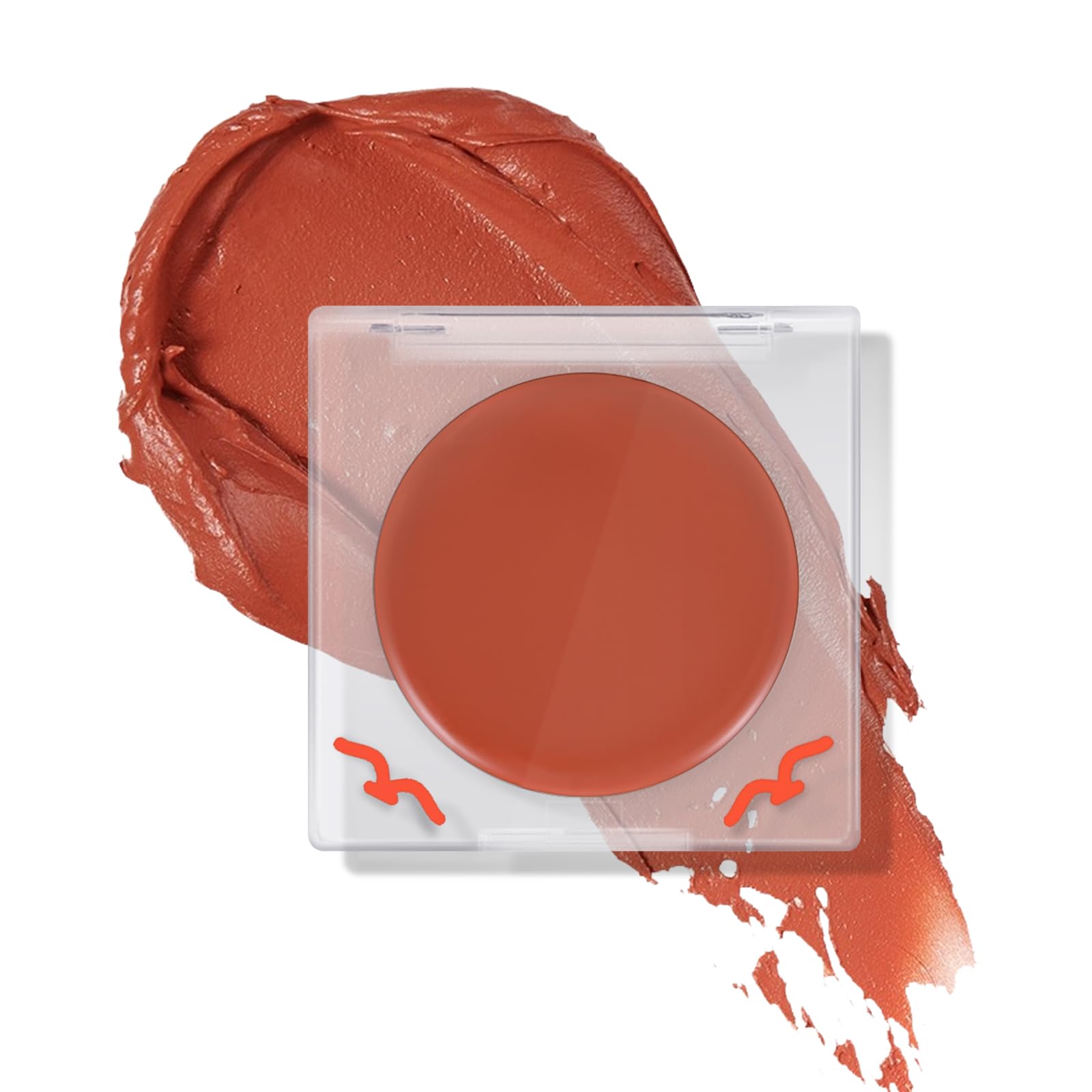 Boobeen Colorete en crema para mejillas Paleta de un solo color de colorete, Bálsamo de colorete prensado multiusos para maquillaje facial, colorete en crema natural ultra pigmentado, acabado radiante