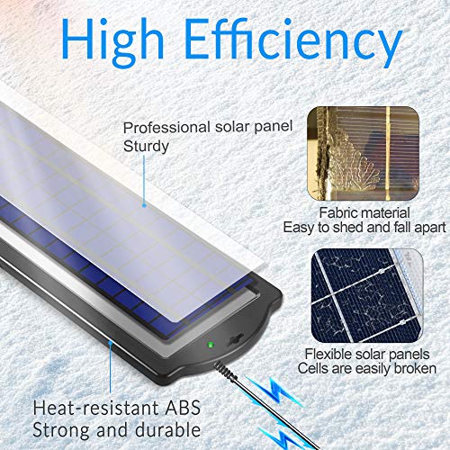 POWOXI 3.5W 12V Solar Trickle Charger for Car Battery, Portable and Waterproof, High Conversion Single Crystal Silicon Solar Panel car Battery Charger for Motorcycle Boat (3.5w Solar Chargers-Black) - Thumbnail 3