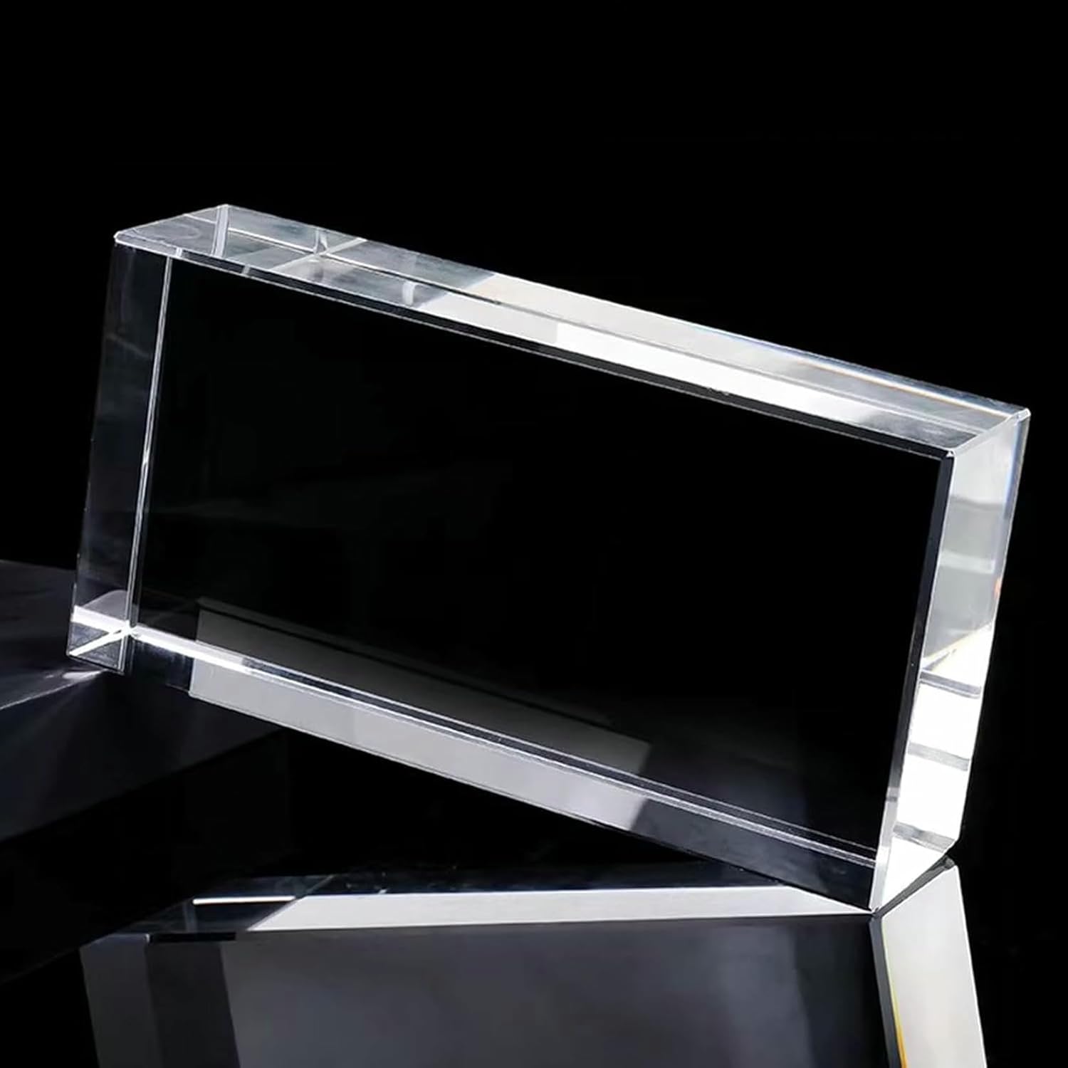 Rectangular Clear Glass Bricks, Solid Double-Sided Crystal Bricks, Office Decorative Partition Wall Sound Insulation Thermal Insulation Glass Blocks