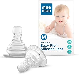 Mee Mee Anti-Colic Easy Flo Silicone Teat (Medium - 2 pcs) Price In India