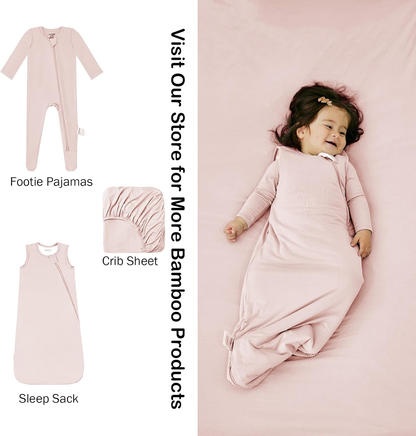 BubblePanda Rayon Made from Bamboo Crib Sheets for Baby Boys Girls Neutral Soft Stretchy Fitted Crib Mattress Sheet Standard 52" x 28" (Pink)