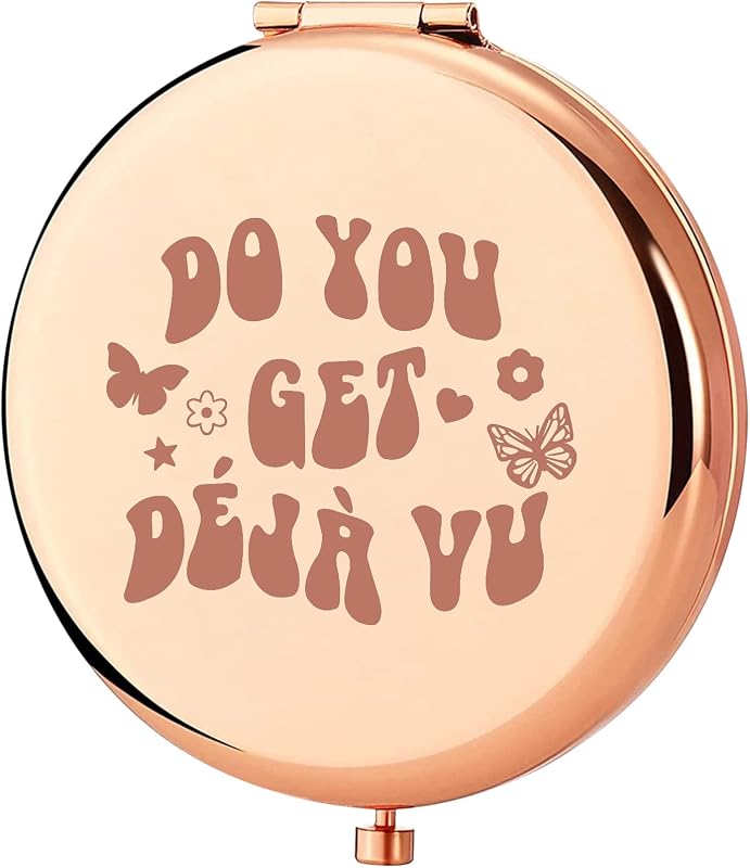 Espelho compacto dobrável KEYCHIN Deja Vu -RG, Rose Gold, com estojo de veludo