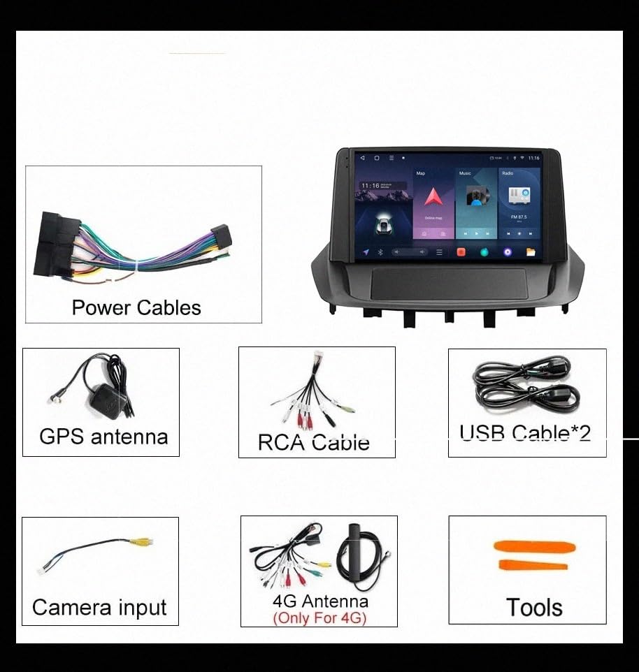 Radio Coche 2 DIN Pantalla Renault Fluence 2008-2017 Mirror Link Bluetooth GPS 7