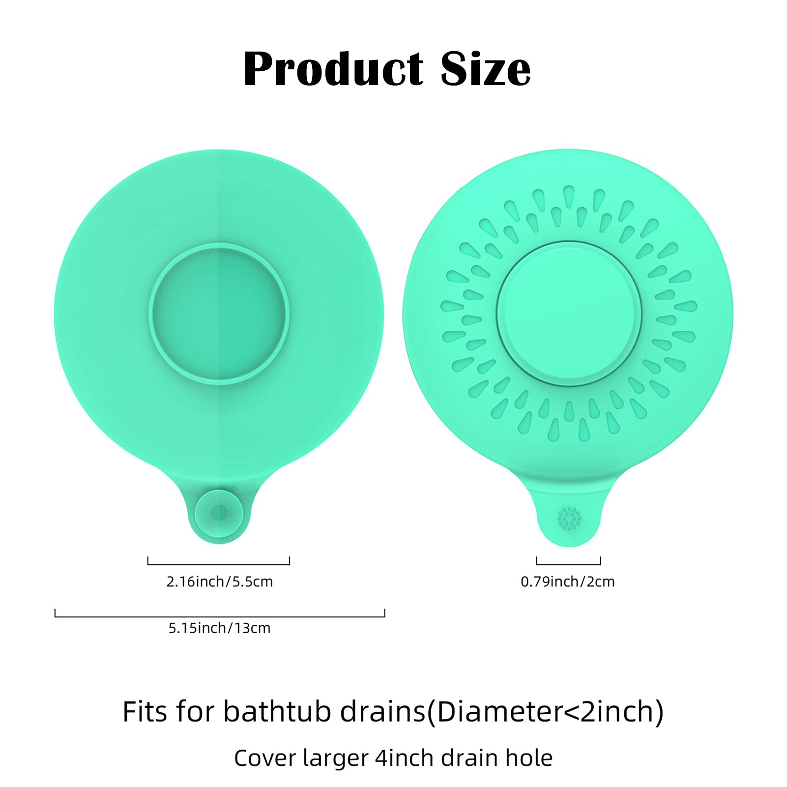 Tappo Di Scarico Universale Tappo Per Vasca Bagno in Silicone Coperchio Per Trappola D'acqua Per Cucina E Bagno, Coperchio Per Scarico A Pavimento Multifunzione Resistente Agli Odori,Verde,2 Pack