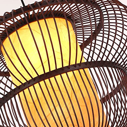Iluminación colgante de bambú estilo sudeste asiático y candelabro de ratán 7