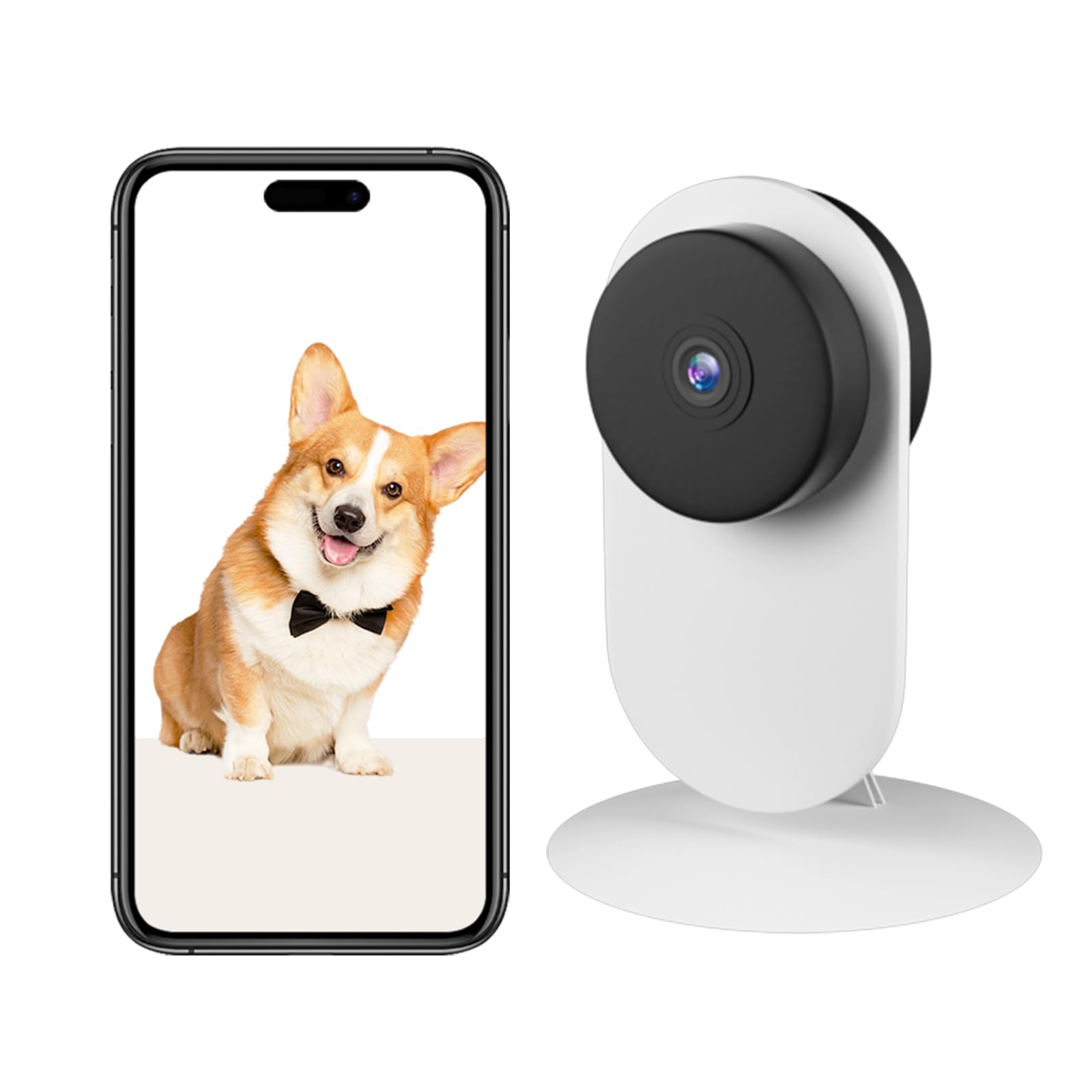 AGSHOME Videocamera di sicurezza intelligente per interni WiFi, video HD1080p, rilevazione di movimento, audio bidirezionale,plug-in,può funzionare allarme casa