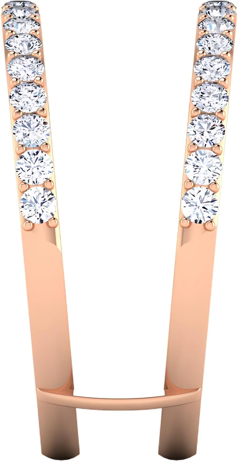 0.54 CTW Round Cut Diamond Ring with Band for Women in 14K Rose Gold | E-F Color, VS-SI Clarity | GSI Certified | Size 7 | Luxury Fine Jewelry Gift for Anniversary, Wedding, Birthday