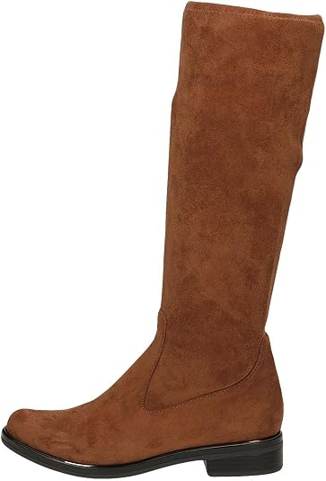 Bottes CAPRICE Talon Bloc 7cm - Largeur G - Cuir Et Textile - Pour Pieds Larges - Taille EU