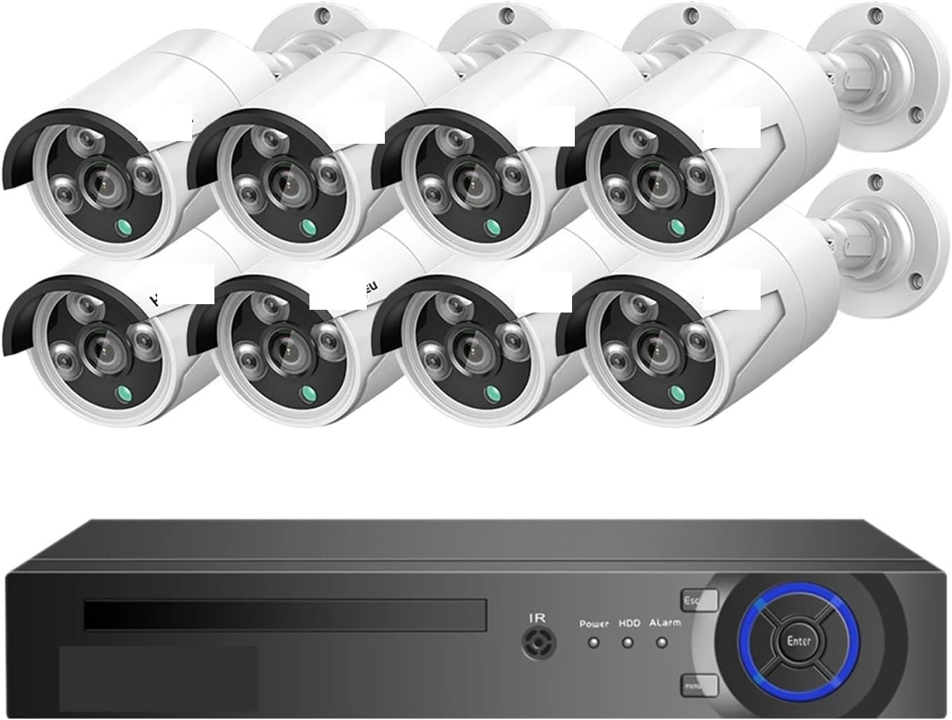 4K 8MP POE Security Camera System AI Face Detection 8CH NVR H.265 Video Recorder Outdoor CCTV Surveillance IP Camera Kit(None,5MP 8PCS AI Camera)