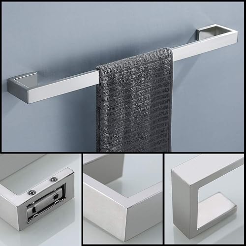 Miniatura 2 de TNOMS Juego de 4 piezas de accesorios de baño para toallas toallero toallero soporte para papel higiénico de acero inoxidable Q8-P4BR