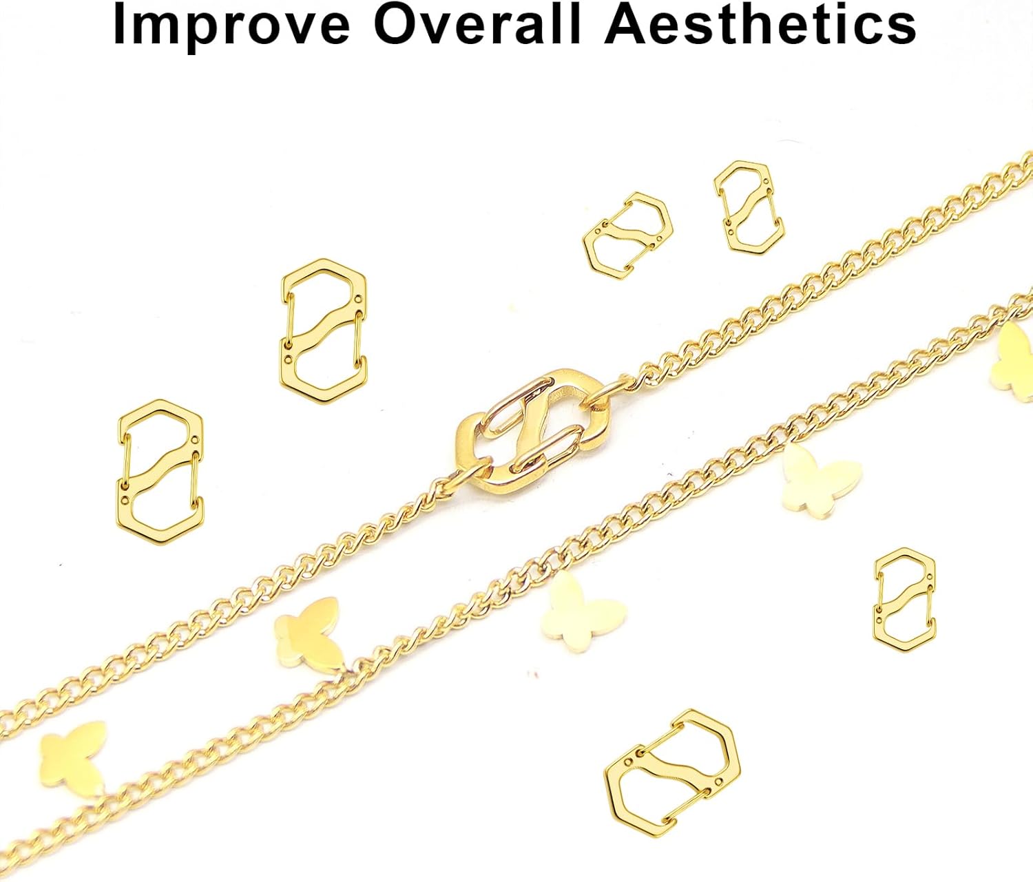 Double Opening Lobster Clasp,Gold Bracelet Clasp Charm Clasp,Necklace Connectors for Multiple Necklaces - 10 Pack (Small &Large) - Image 5
