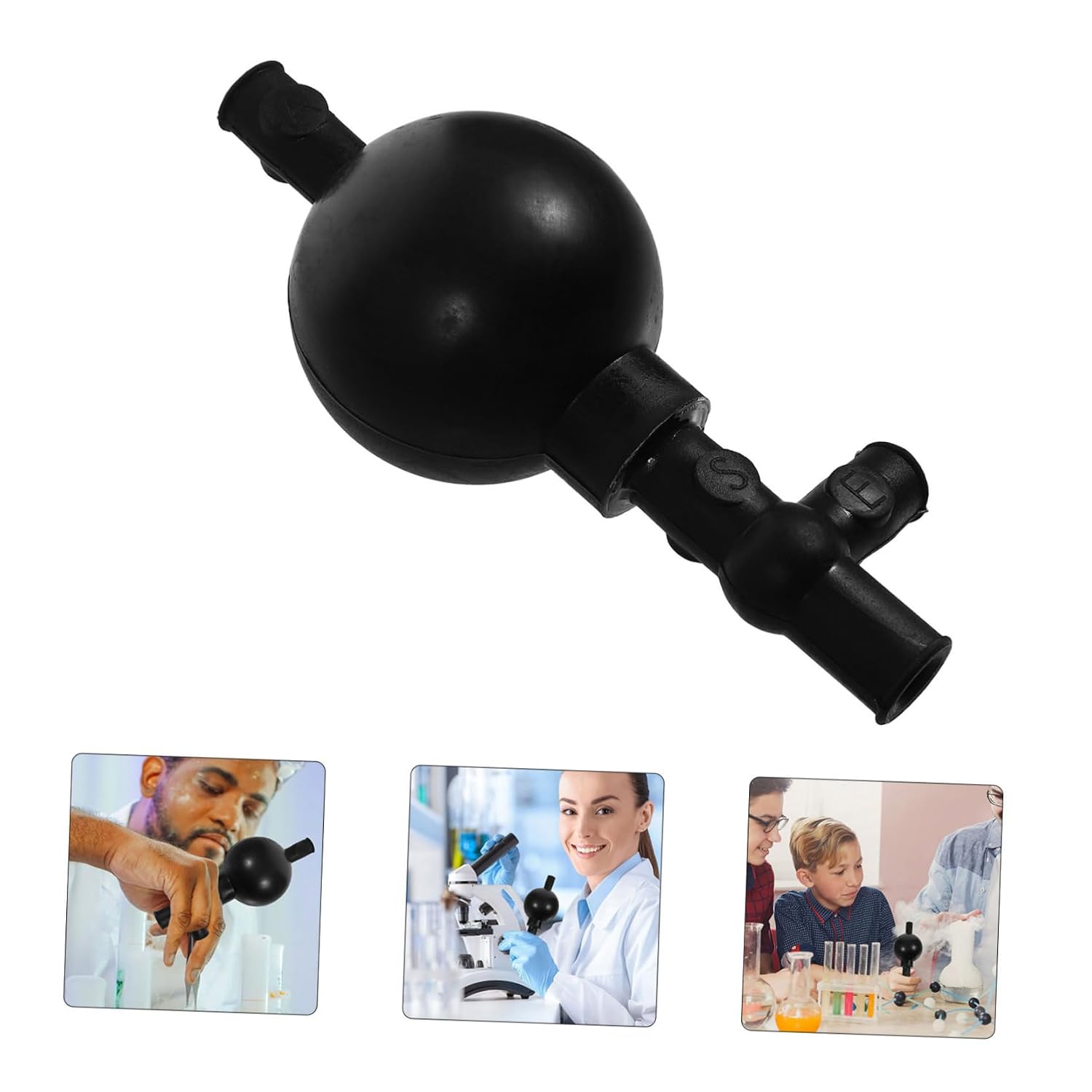 Pipette Filler Bulb Three Valves Laboratory Device for Easy Pipetting Made for Science Labs and Facilities