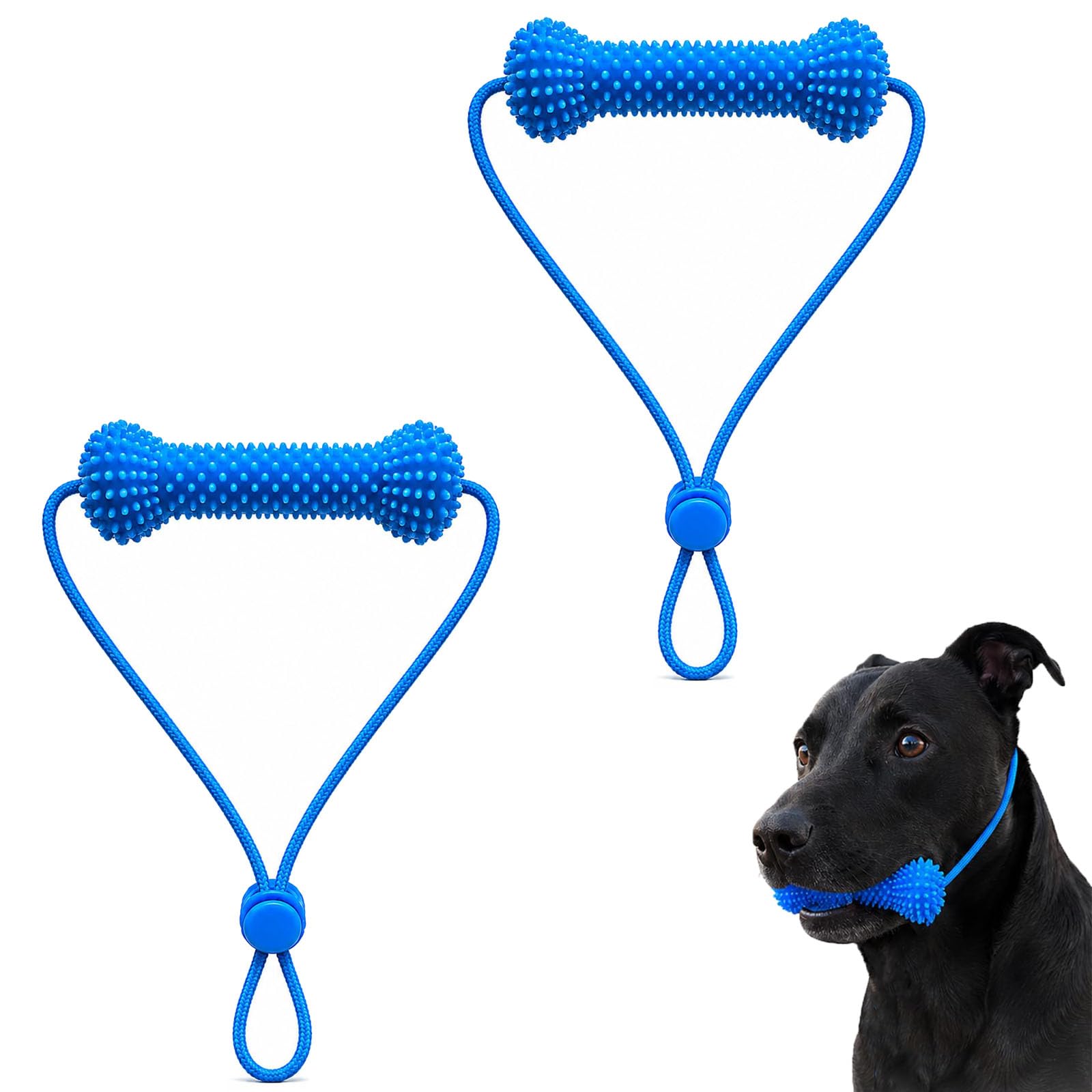 Canine Dental Prop & Dog Mouth Opener for Teeth Cleaning, Bite and Brush Dental Toy for Dogs, Reusable Dog Teeth Cleaning Chew Toy for Small Medium Large Breeds (2 pcs)