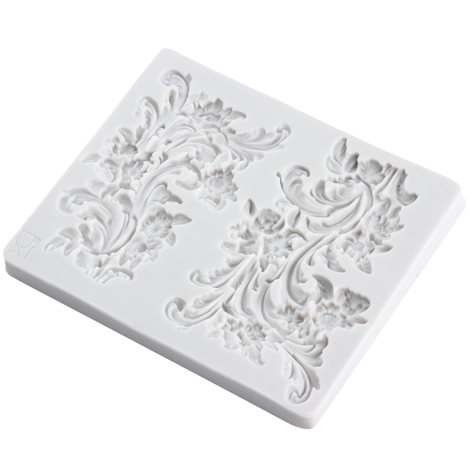 Lingzhi Molde barroco de silicona para fondant, rizos, encaje, filigrana, para decoración de pasteles, cupcakes, chocolate, caramelo, azúcar, manualidades, pasta de goma, arcilla polimérica