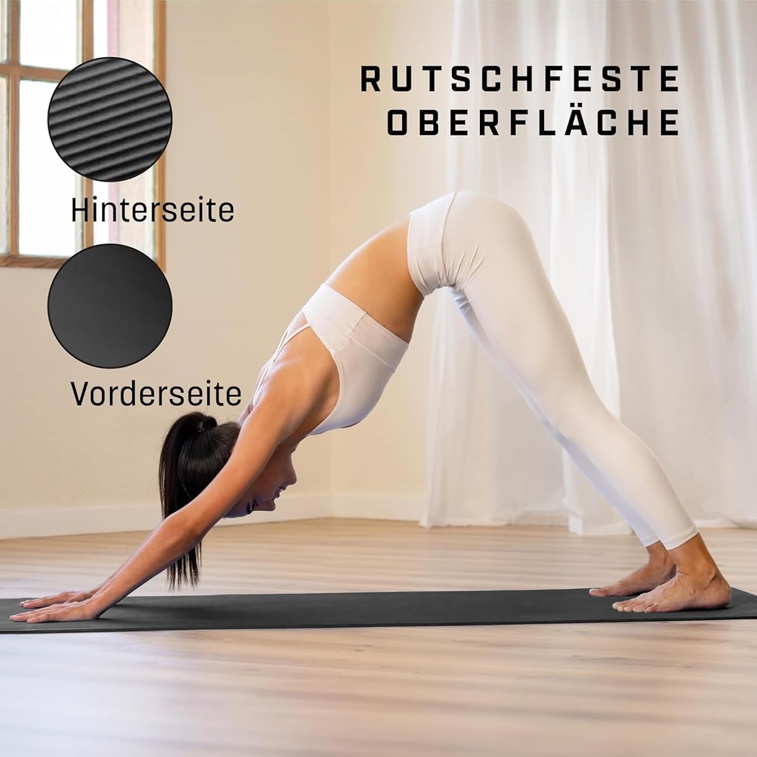 KG PHYSIO Yogamatte Rutschfest & Gepolstert - Yoga Matte mit Tragegurt, Fitnessmatte, Sportmatte Dicke 8mm, Gymnastikmatte, Gym Matte, Pilates Matte, Fitness Matte, 183x60cm