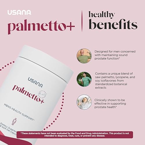 Miniatura 4 de USANA Palmetto Plus Saw Palmetto Suplemento de próstata para hombres - (28 cápsulas por envase) - Tamaño de la porción 1 cápsula