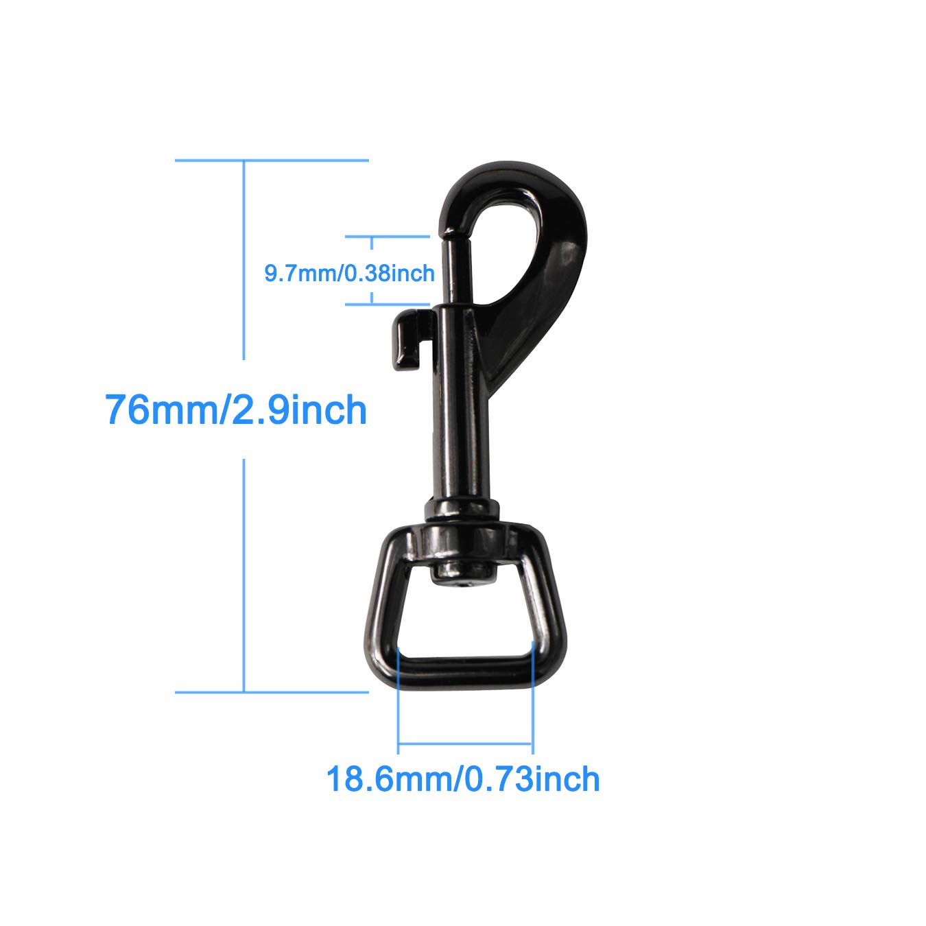 Carabiner Hook Large with Rotating Head Set of 2 Carabiner Swivel Spring Hook for Dog Leash Dog Collar, Bag Strap, Key Ring - Image 4