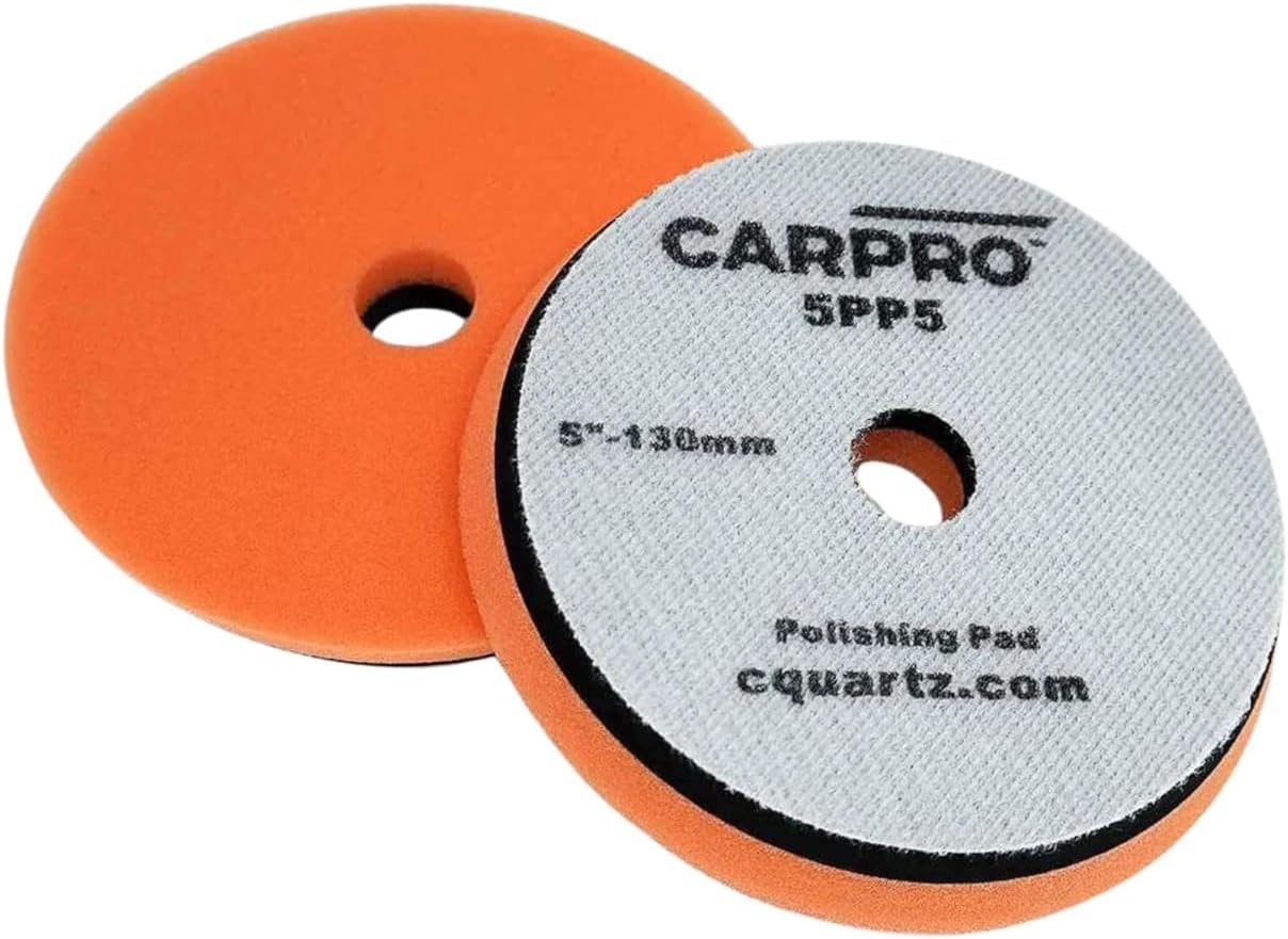 CARPRO Orange Polishing Pad - Car Polishing Pads for Buffing, Cutting, & Polishing, Foam Polishing Pad for Paint Correction - Hook and Loop Car Buffer Pads w/Tapered Edge - 6" (1 Pad)