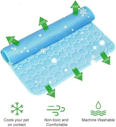 Miniatura 3 de Alfombra de refrigeración para perros y gatos, con alfombrilla auto refrigerante de seda helada, para mascota, manta para cama de mascotas/caja