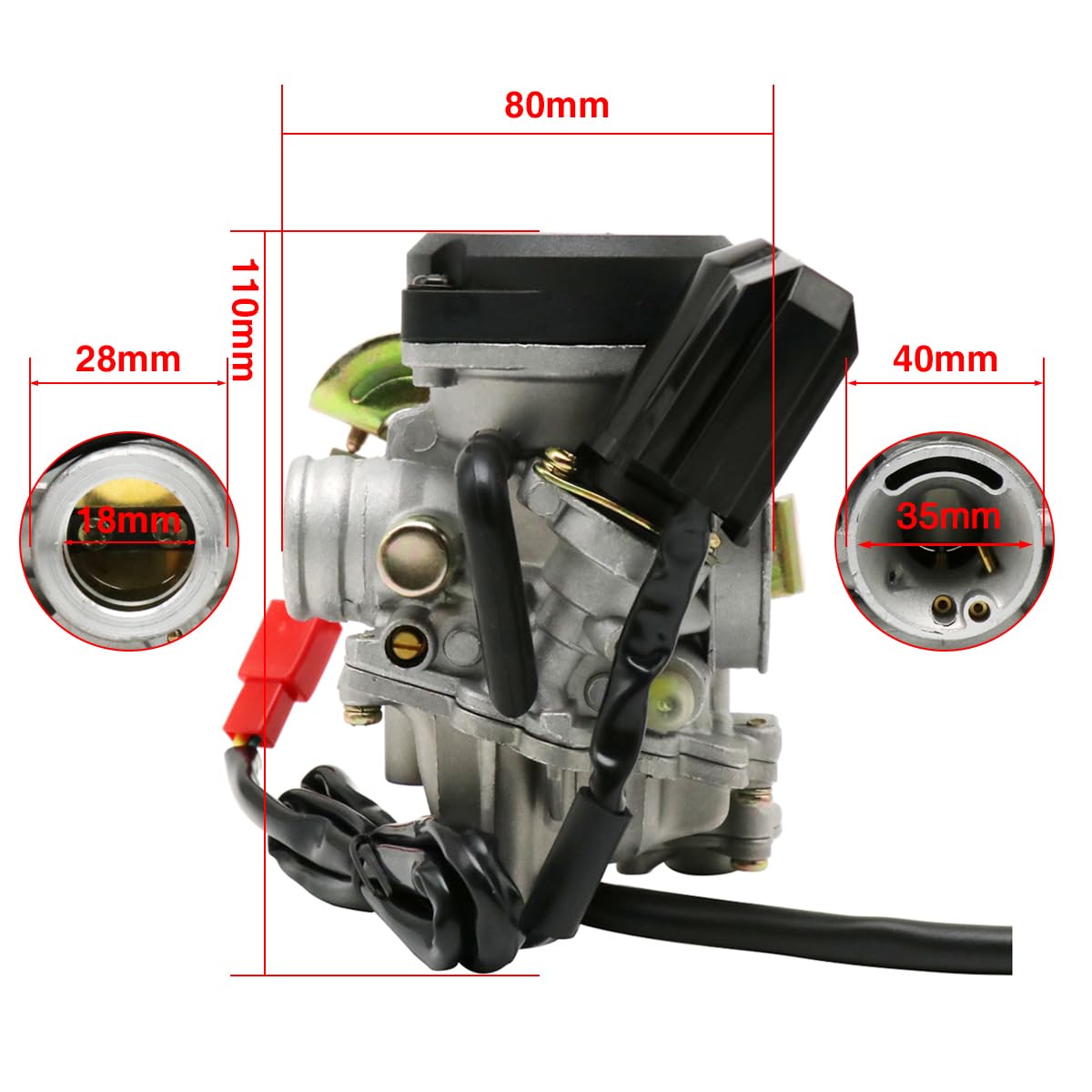 Carburador de moto Carburador PD18J de 18mm para carburador GY6 50CC 139QMB 139QMA para Scooter
