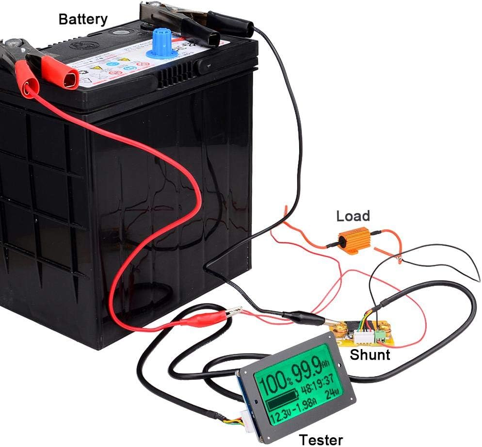 Multifunction Battery Monitor, 50A / 100A / 350A / 500A Digital Battery Capacity Tester, 100V Ah or mAh Battery Indicator 1Pcs