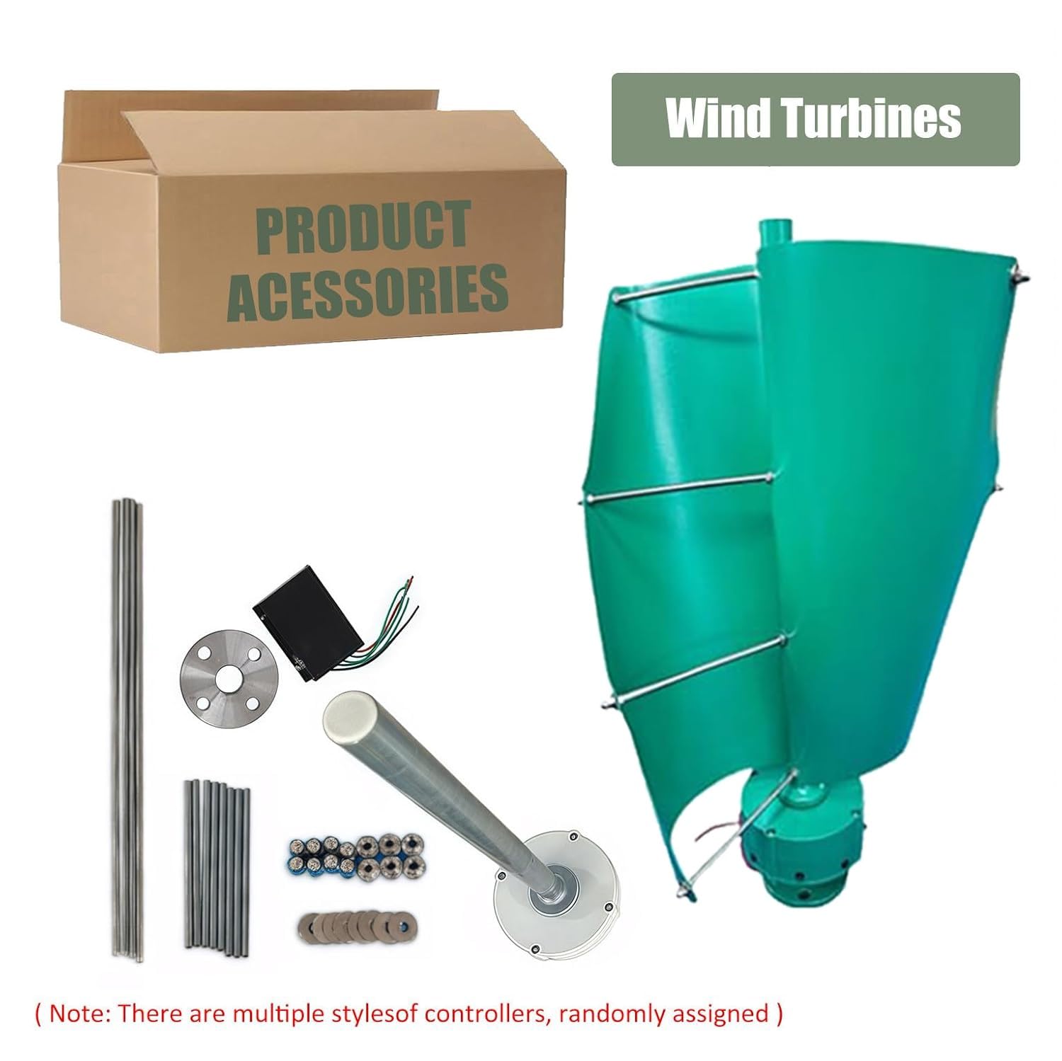 Zestaw generatora wiatru, 14000 W, 12 V/24 V/48 V, z kontrolerem, automatyczna orientacja wiatru, prędkość znamionowa 1s, do łodzi / altanek (turkijski)