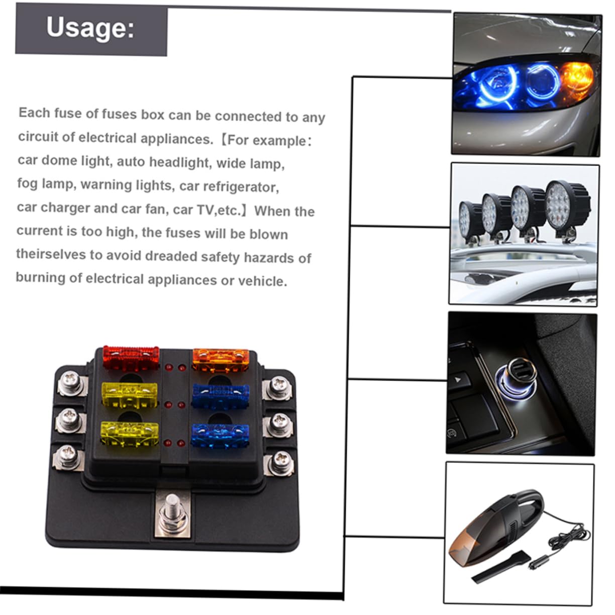 Boîte De 3 Pièces Fusible De Voiture Borniers Automobiles Câblage Camping-car Conception De Led Rouge Fusible Voiture Audio Bornes Fusibles à Vis Porte-boîte à Fusibles Vr