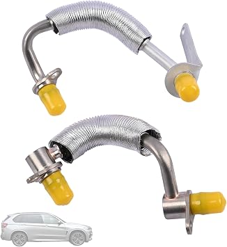 2PCS 11538663516 11538663517 خرطوم أنابيب خط تبريد الشاحن التوربيني متوافق مع BMW 125i 220i 320i 328i 420i 428i 520i X1 X3 X4 X5 Z4 2010-2019
