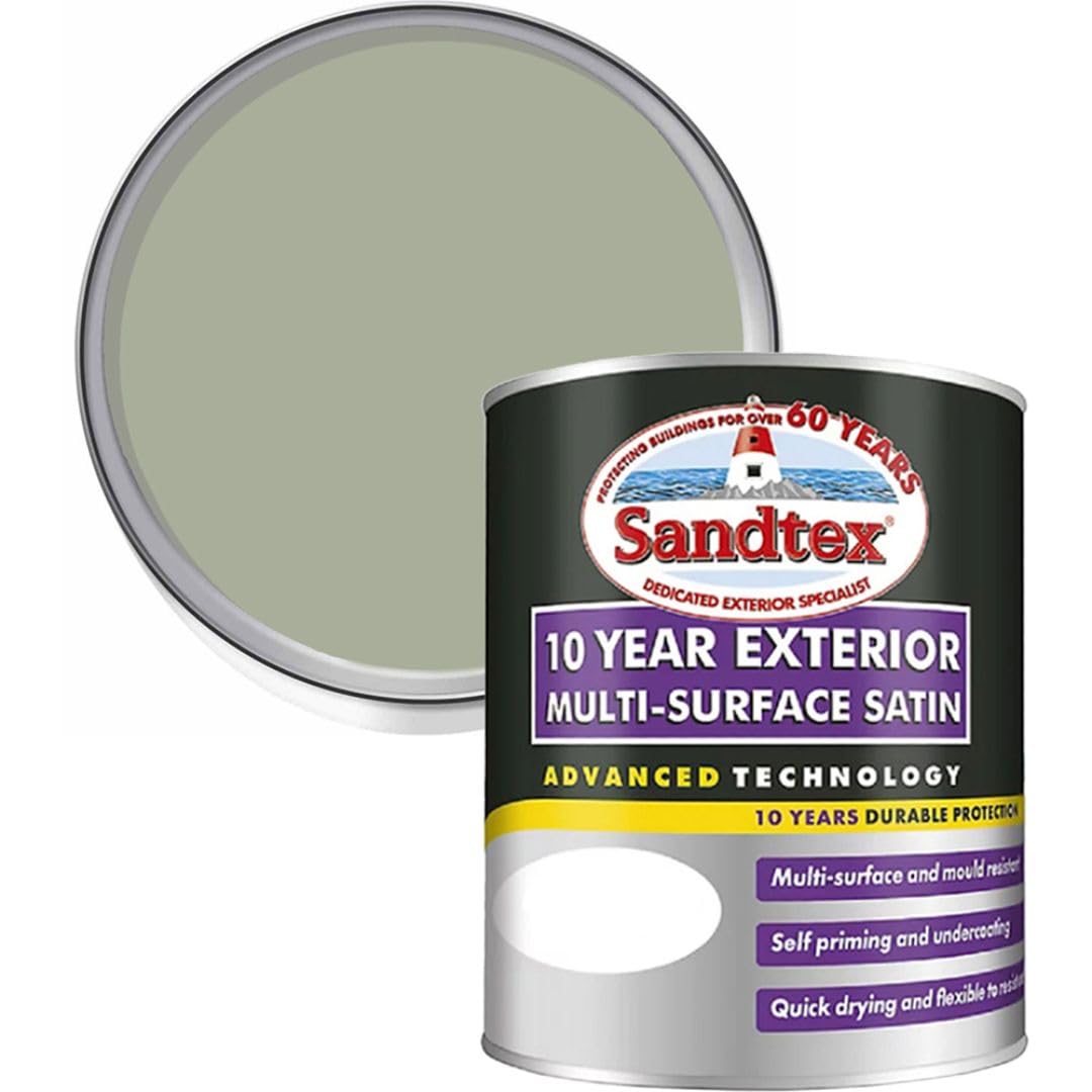 DRW Bay Tree 10 Year Satin Multi Surface Paint 750ml | Interior and Exterior Wood Metal and PVC Paint | High Shine Durable Satin Finish