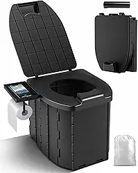 Vaso Sanitário Portátil para Acampamento, 32.5CM * 34.5CM * 32CM Banheiro Portatil, Um Banheiro Portatil Que Pode Suportar Até 400 Quilos, Penico Adulto, Banheiro do Carro