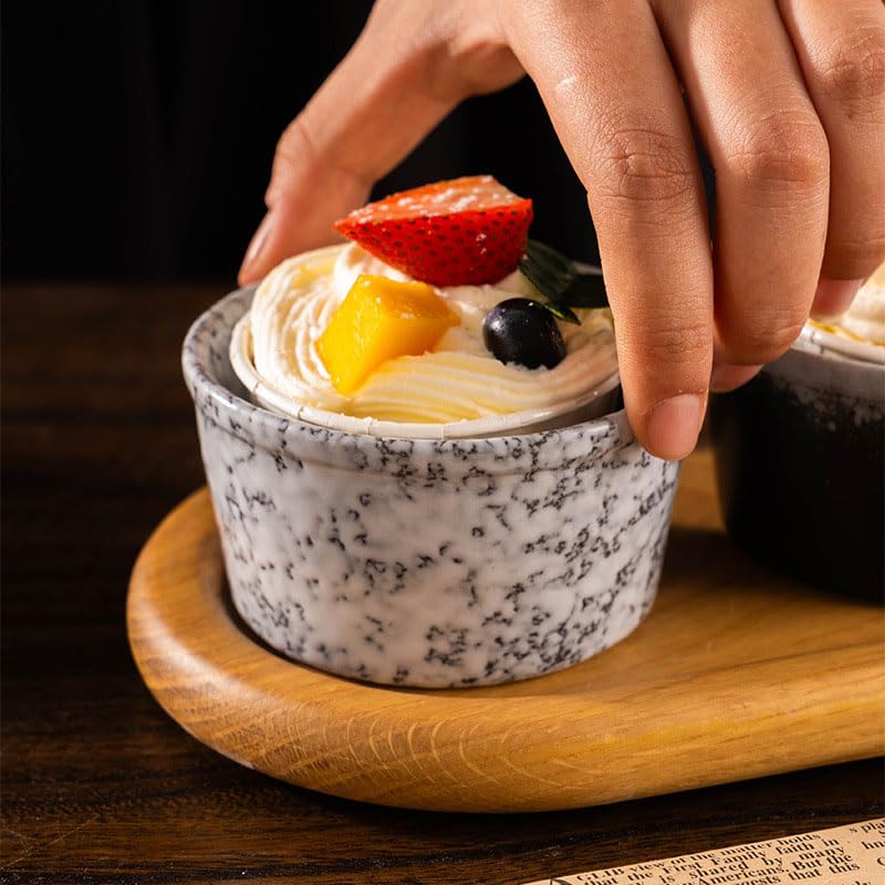 Ensemble de ramequins japonais en porcelaine pour gâteaux, pudding, crème glacée, plats à soufflés style vintage