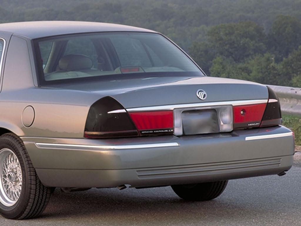 Rvinyl Tail Light Tint Covers Compatible with Mercury Grand Marquis 1998-2002 - Smoke