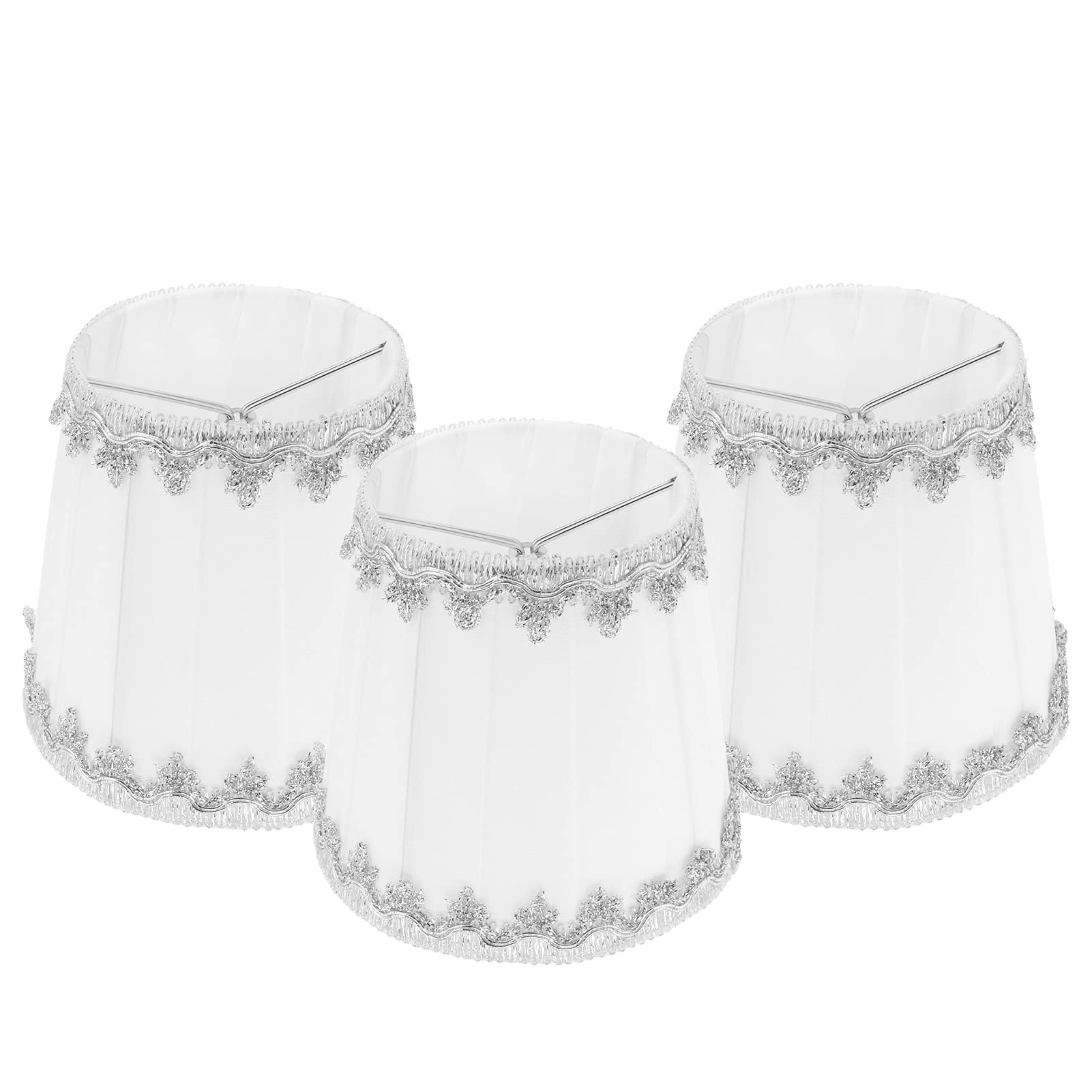 Modern Chandelier Shades Set of 3 Clip On Bell Lampshades for Wall Floor Pendant Lights Stylish Replacement Shade Pack Lamps