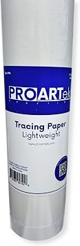 Proartek PK00047 Model TP1750W1WP030N Type 1136 White Tracing Paper Roll; 17 Inches x 50 Yards; 1-Inch Core; Transparent Surface; Accepts Pencil, Ink, and Marker; 8 lb. Basis Weight