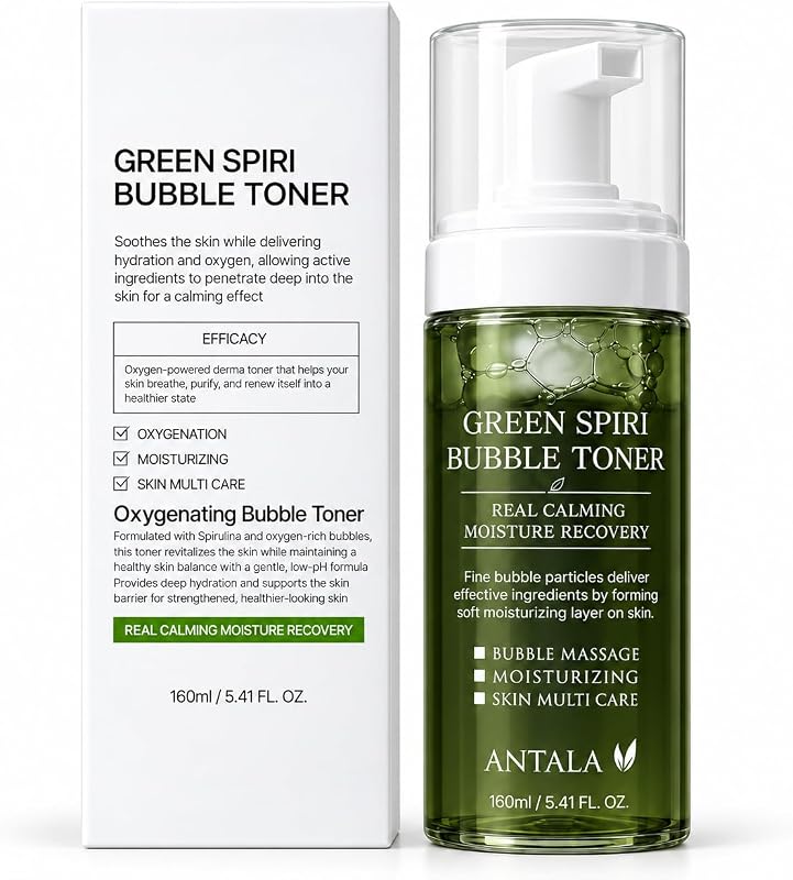 ANTALA Tônico Facial em Bolhas com Spirulina, EGF e Ácido Hialurônico, 160 mL