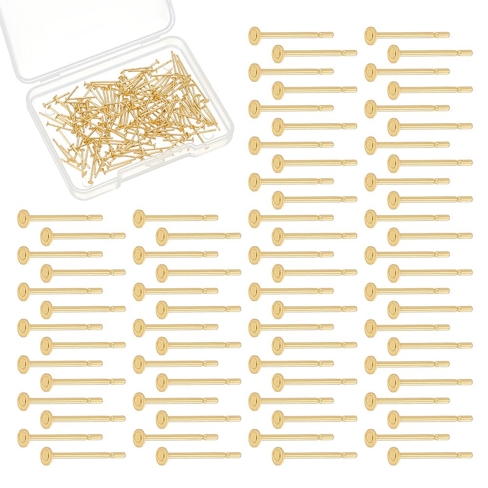 Tiges de boucles d'oreilles en acier pour création de puces clous et apprêts de bijouterie