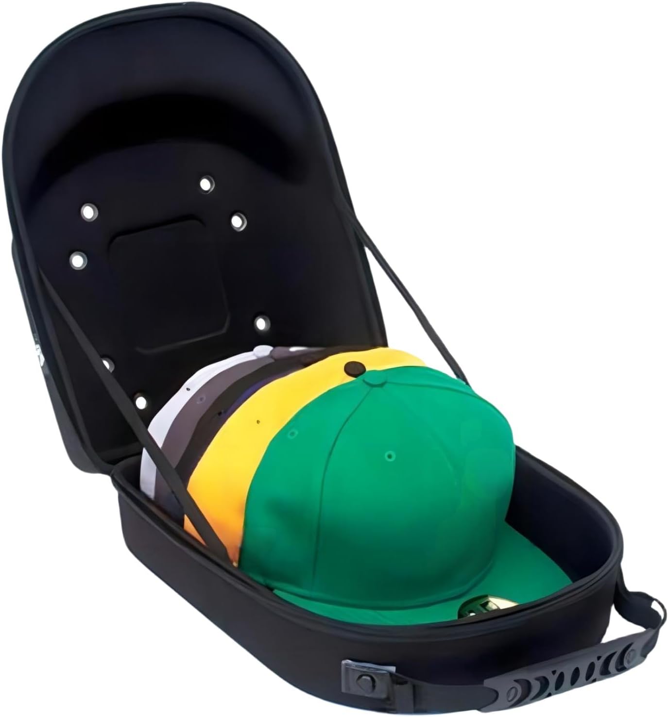 AUNMAS Hard Hat Case, Baseball Cap Carrier Bag, Crush Proof Travel Case with Shoulder Strap for Hat Storage