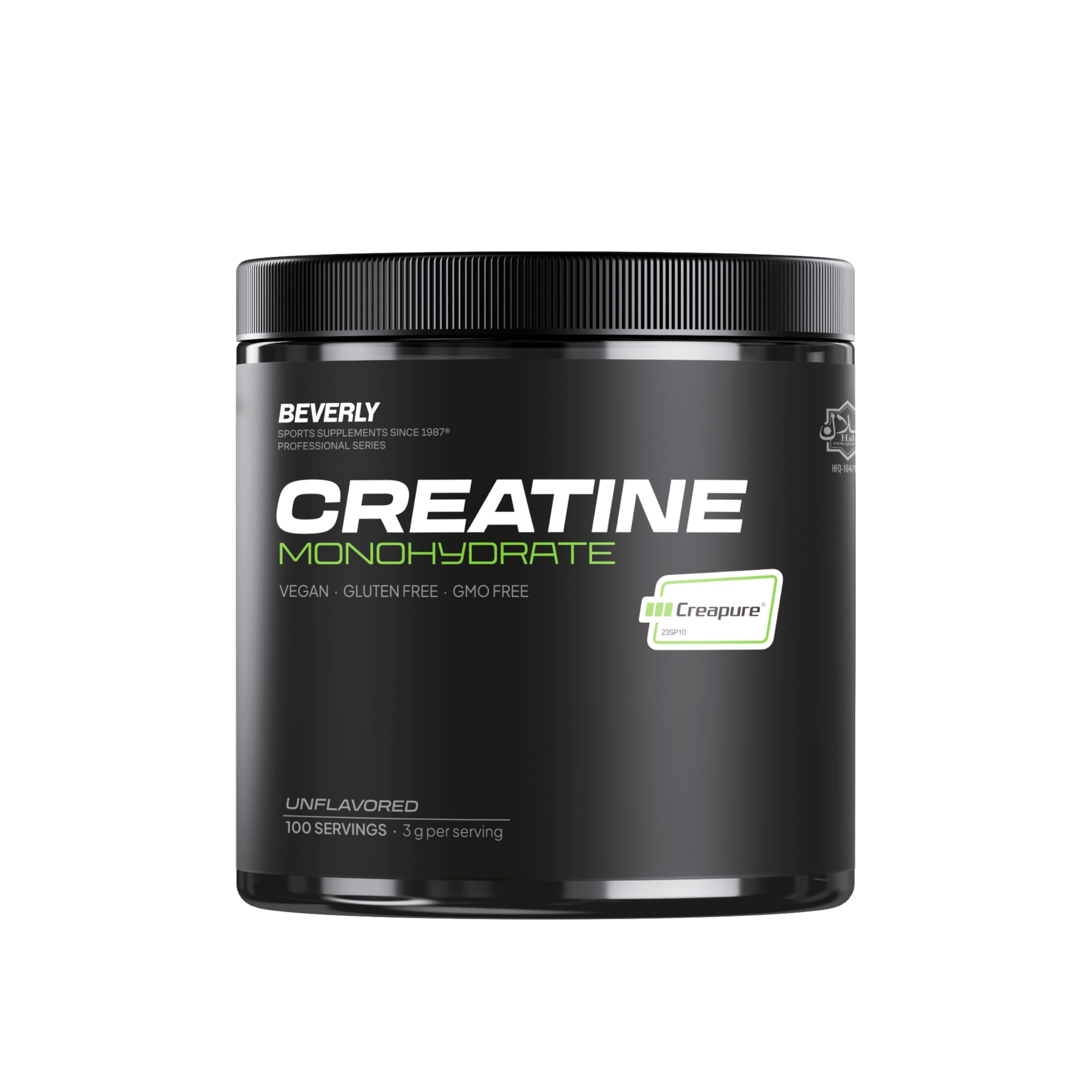Beverly Creatina Monohidrato Creapure® 300g (100 dosis) – Micronizada, Alta Pureza Alemana, Sin Aditivos, Vegana – Aumenta Rendimiento y Fuerza en Entrenamientos Intensos - Sin Sabor