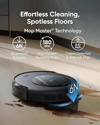 Miniatura 5 de eufy Robot aspirador Omni C20, robot aspirador y trapeador, auto vaciado, lavado automático de trapeador y secado automático para limpieza manos
