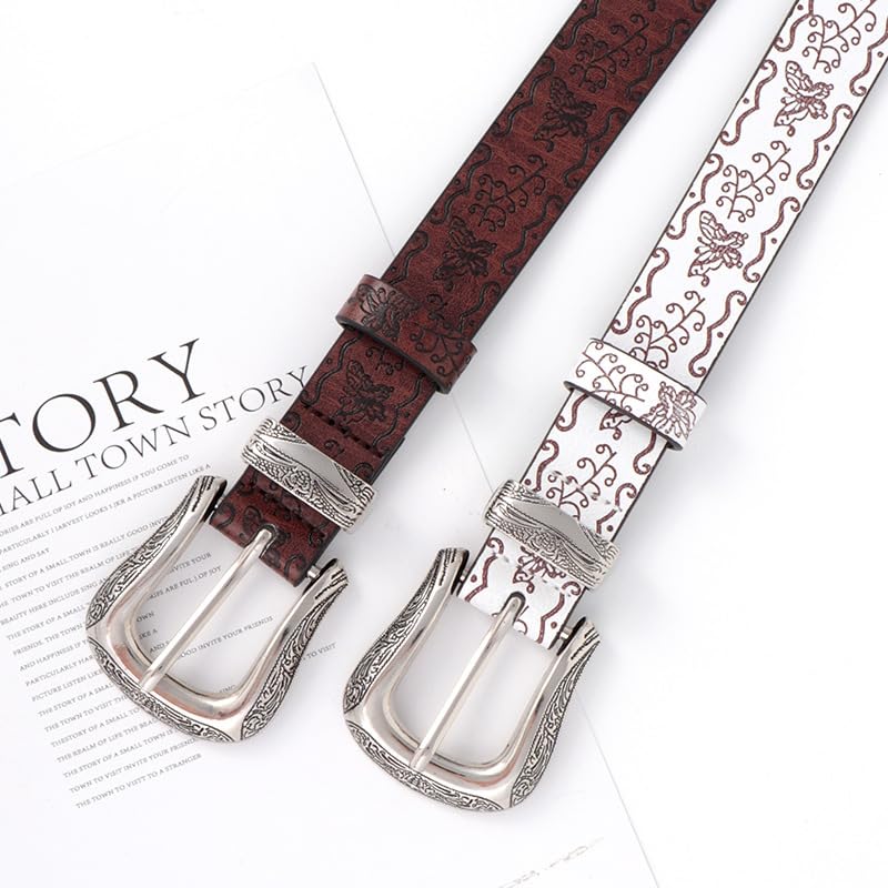 Belts for Women Vintage Jeans Dresses Pants Ladies Embossed Waist Belt with Gold Buckle4