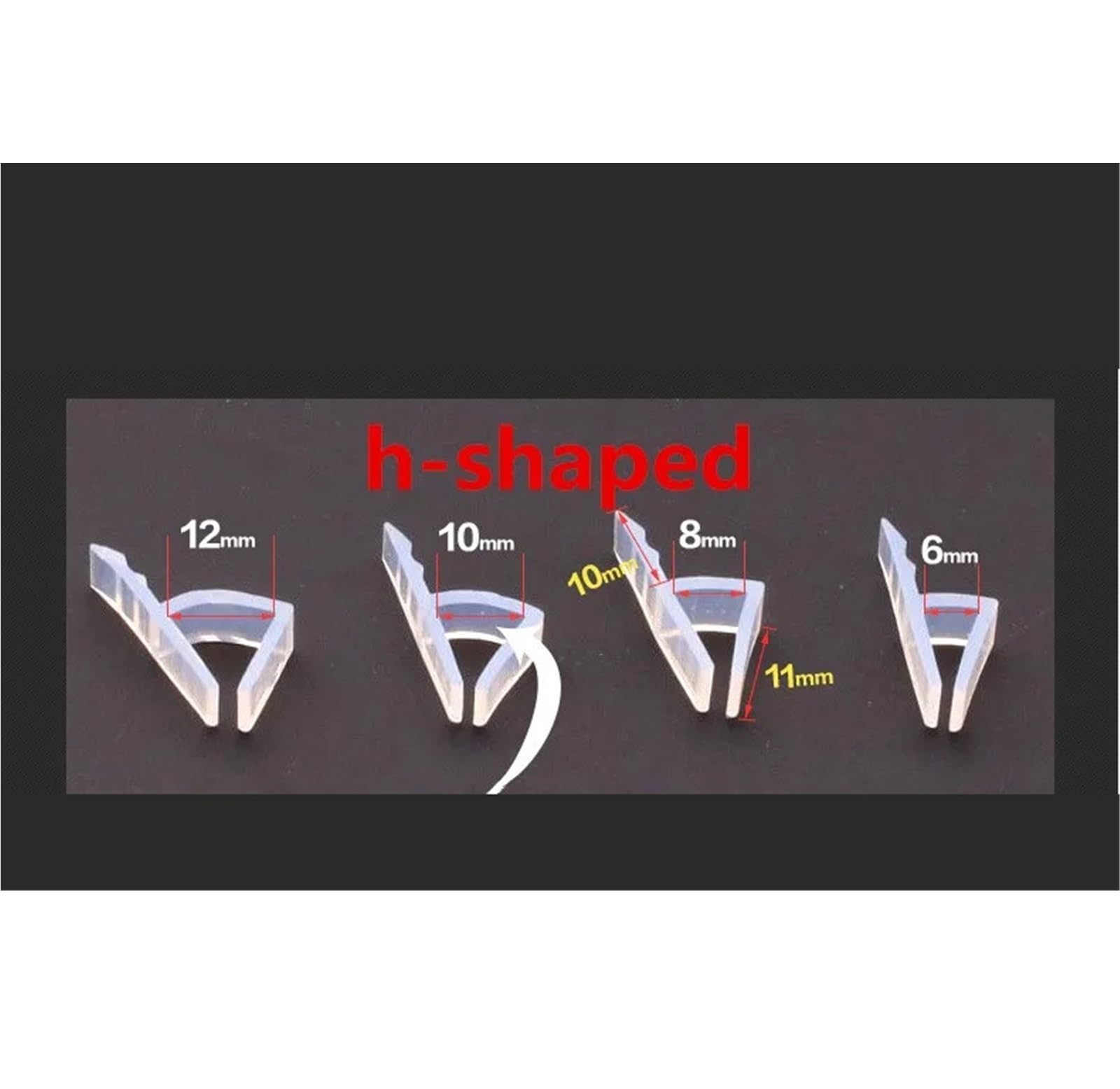 Sello Transparente Burlete De Silicona For Puerta De Vidrio, Forma FUH, De 1 Metro, 6-12 Mm, For Ducha, Ventana, Puerta, Burlete para Puertas De BañO(U-Shaped,10mm)