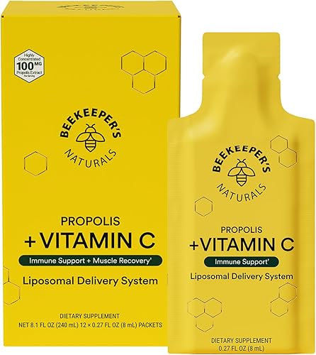 Beekeeper's Naturals Propóleos liposomal con vitamina C eficaz biodisponible apoyo inmunológico, 12 unidades